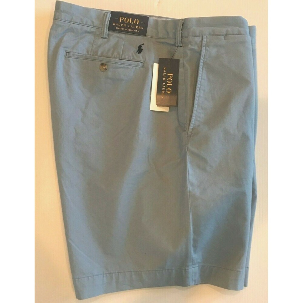 Ralph Lauren Polo Men's Stretch Twill Shorts Classic Fit Blue Chino 42